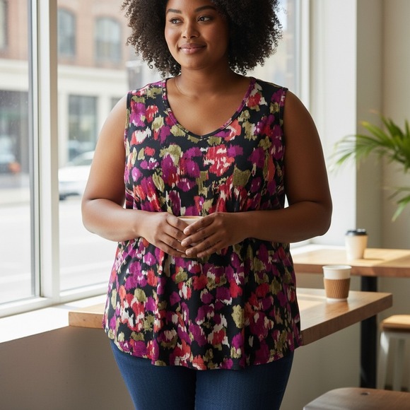 JMS Just MY Size Easy Dressing Top PLus Size 4X Sleeveless Tank Top Shirt Blouse - Picture 9 of 9